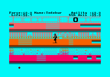 The Fifth Axis (Amstrad CPC) screenshot: A game in progress