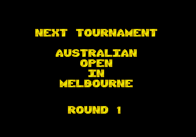 Pro Tennis Tour (Amstrad CPC) screenshot: Next match (Plus/GX4000)