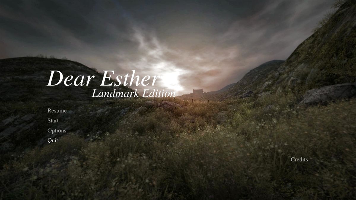 Dear Esther: Landmark Edition (Windows) screenshot: Main menu