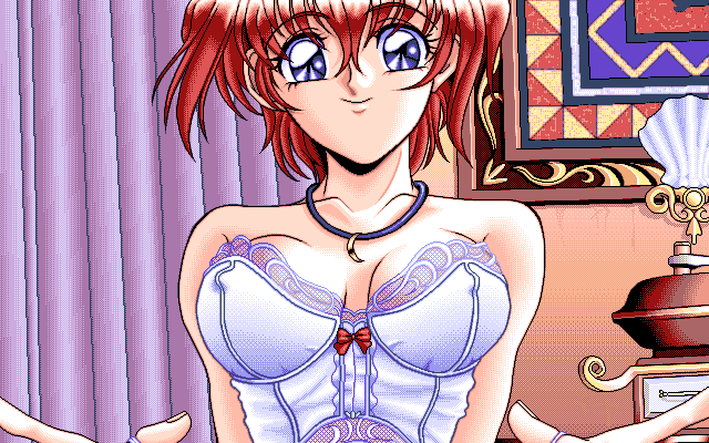 Shangrlia 2 (PC-98) screenshot: I see we have advanced in our relationship...