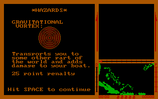 Sailing... an adventure in the Bermuda Triangle (DOS) screenshot: Hazard 3: Gravitational vortex