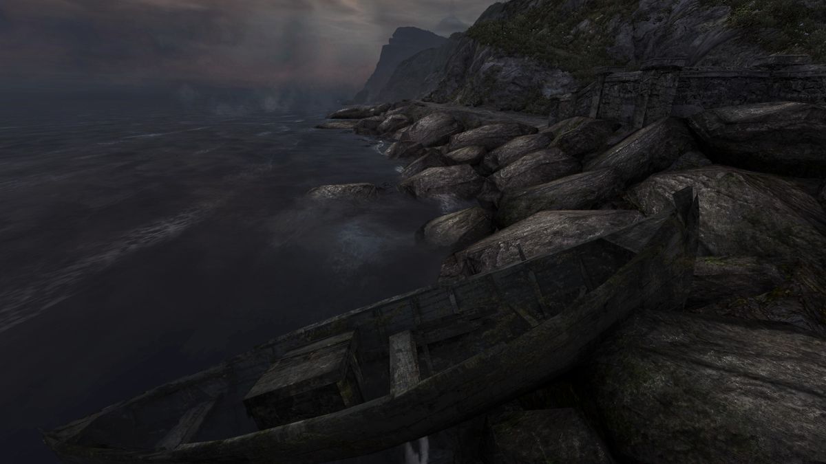 Dear Esther: Landmark Edition (Windows) screenshot: Small sunken boat
