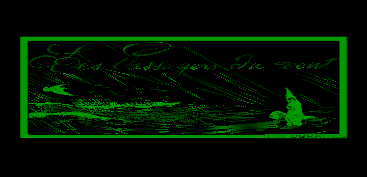 Passengers on the Wind (DOS) screenshot: Title screen (Hercules monochrome)
