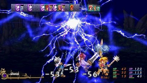 Mana Khemia: Alchemists of Al-Revis (PSP) screenshot: My party attacked with lighting