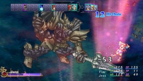 Mana Khemia: Alchemists of Al-Revis (PSP) screenshot: Big monster attacking Jess