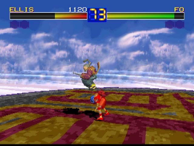 Battle Arena Toshinden (PlayStation) screenshot: Jump attack