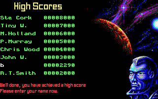 OverKill (DOS) screenshot: High scores