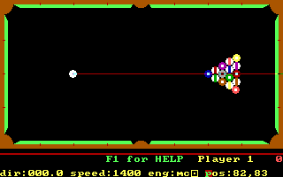PC Pool Challenges (PC Booter) screenshot: Running the game under an IBM PCjr gets you a few more colors