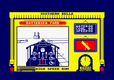 Southern Belle (Amstrad CPC) screenshot: Battersea Power Station.