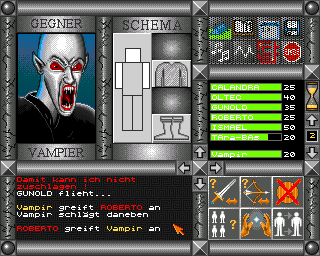 Jaktar: Der Elfenstein (Amiga) screenshot: Under attack of the vampire