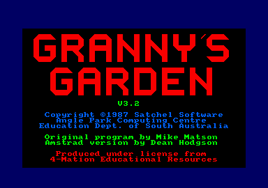 Granny's Garden (Amstrad CPC) screenshot: Loading screen