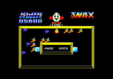 Kwik Snax (Amstrad CPC) screenshot: Game Over