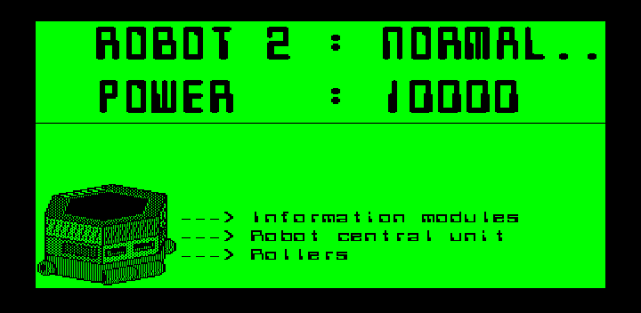 Hexsider (DOS) screenshot: Robot information (Hercules)
