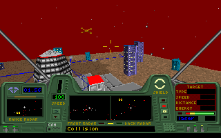 Star Quest I in the 27th Century (DOS) screenshot: Another cockpit colour variant.