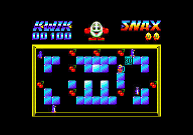 Kwik Snax (Amstrad CPC) screenshot: A game in progress