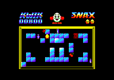Kwik Snax (Amstrad CPC) screenshot: I just crushed an enemy with an ice block.