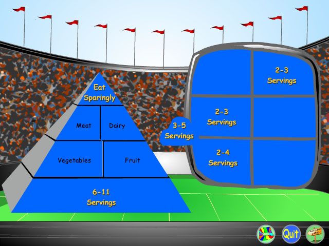 5 A Day Adventures (Windows) screenshot: Interactive food pyramid building