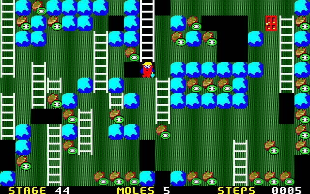 Mole Mole (PC-98) screenshot: Penultimate stage