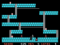 Lode Runner (SG-1000) screenshot: Making a hole in the ground big enough to engulf an enemy with.