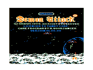 Demon Attack (TRS-80 CoCo) screenshot: Credits screen