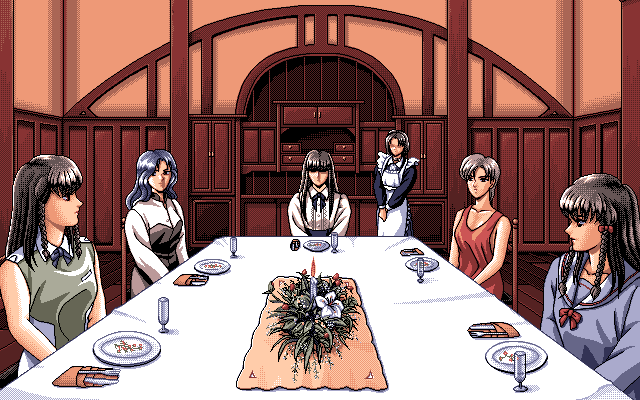 Zatsuon Ryōiki (PC-98) screenshot: Dinner time