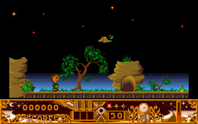 TwinWorld: Land of Vision (Amiga) screenshot: Starting level 1