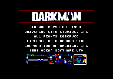Darkman (Amstrad CPC) screenshot: Title screen