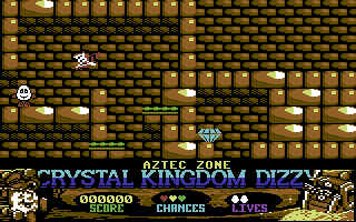 Crystal Kingdom Dizzy (Commodore 64) screenshot: The crystal is in view!