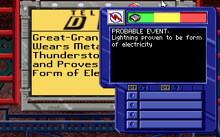 Time Riders in American History (DOS) screenshot: Communicator suggests what field to cover