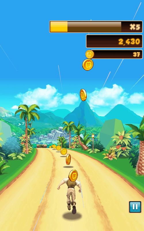 Danger Dash (Android) screenshot: Collecting regular coins.
