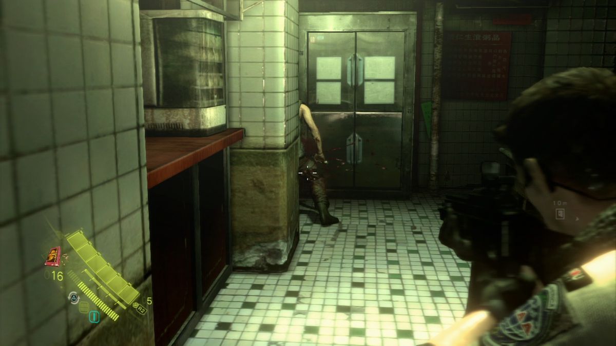 Resident Evil 6 (PlayStation 3) screenshot: He didn't hide well behind that corner.