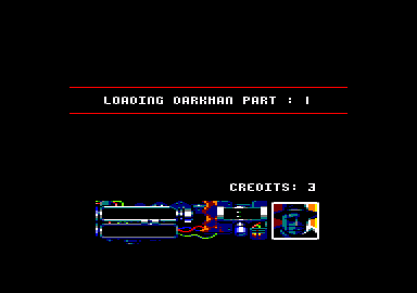 Darkman (Amstrad CPC) screenshot: Loading Darkman part: 1