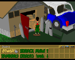 Skaut Kwatermaster (Amiga) screenshot: Garage