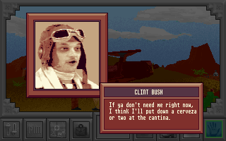 Kronolog: The Nazi Paradox (DOS) screenshot: Bush and booze.