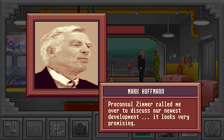 Kronolog: The Nazi Paradox (DOS) screenshot: Here you are introducing yourself.