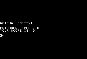 StarQuest: Rescue at Rigel (Apple II) screenshot: Game over.
