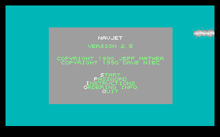 Navjet (DOS) screenshot: Main menu