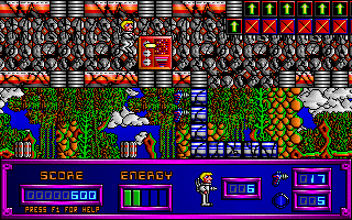 Gateworld: The Home Planet (DOS) screenshot: Watch out enemy gun fire (The Home Planet)