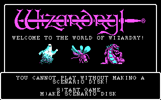 Wizardry: Proving Grounds of the Mad Overlord (PC Booter) screenshot: Composite Color Palette on CGA Monitor (hold CTRL at disk bootup)
