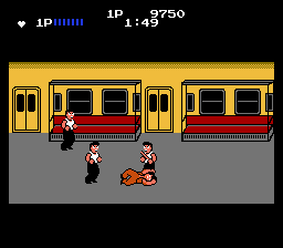 Renegade (NES) screenshot: Down on the ground