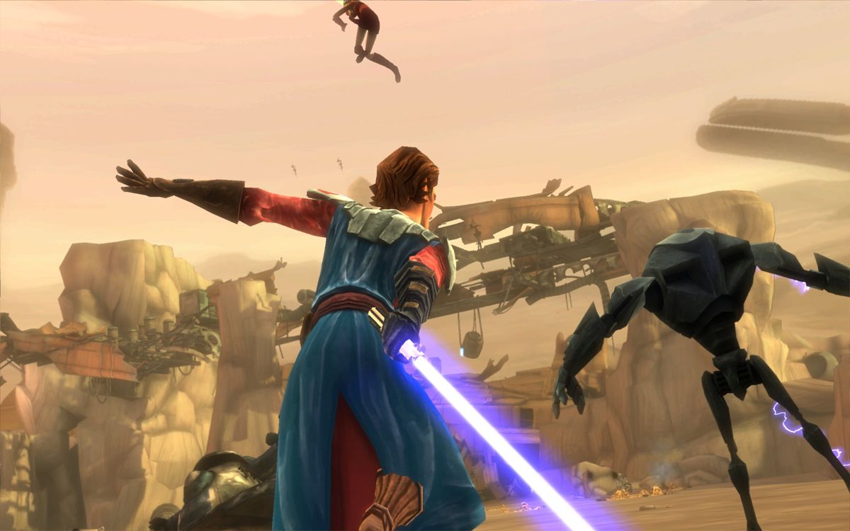 Star Wars: The Clone Wars - Republic Heroes (Windows) screenshot: Skyguy and Snips are already having fun.