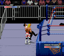 WWF Royal Rumble (Genesis) screenshot: Fighting outside the ring
