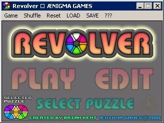 Revolver (Windows) screenshot: The game's title screen and main menu