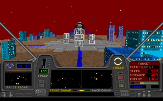 Star Quest I in the 27th Century (DOS) screenshot: A mission on a planet's surface.