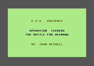 Operation Iceberg: The Battle for Okinawa (Commodore 64) screenshot: Title screen.