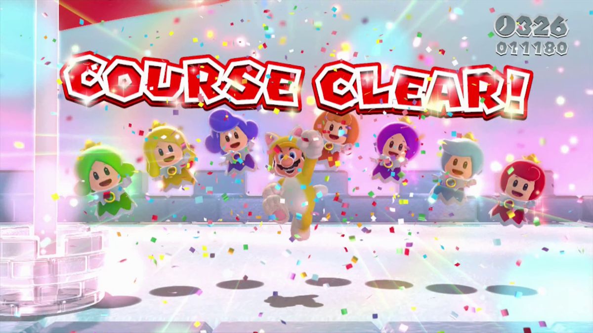 Super Mario 3D World (Wii U) screenshot: Course Clear