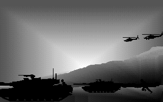 Da Zhanlüe (DOS) screenshot: Black-white tanks