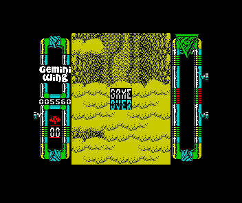 Gemini Wing (ZX Spectrum) screenshot: Game over