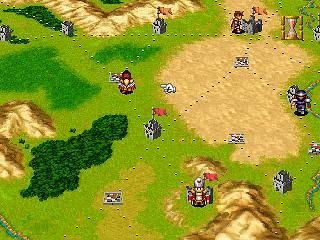 Dragon Force (SEGA Saturn) screenshot: Land to move troops & generals