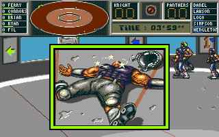 Killerball (DOS) screenshot: One of the player is unconscious
